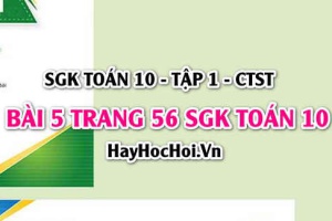 Giải bài 5 trang 56 Toán 10 Chân trời sáng tạo (SGK Tập 1)